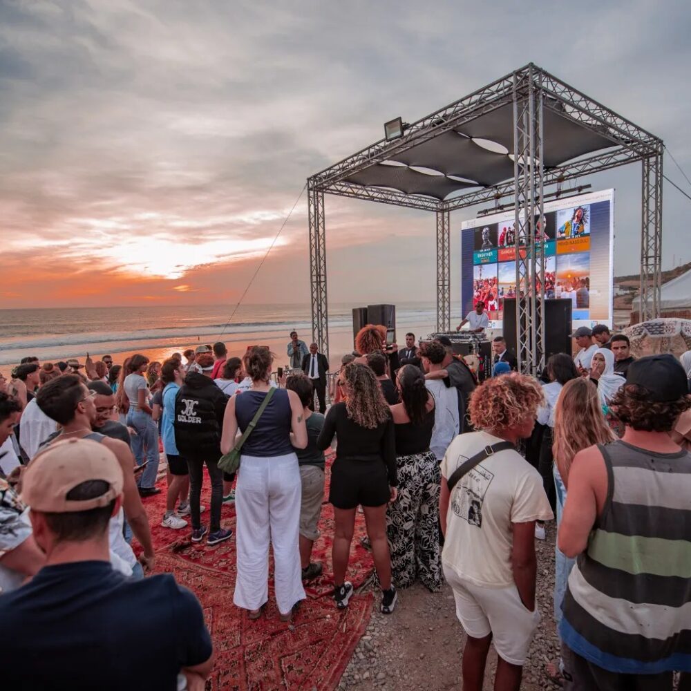 One of the artictic shows of the Taghazout Surf Expo
