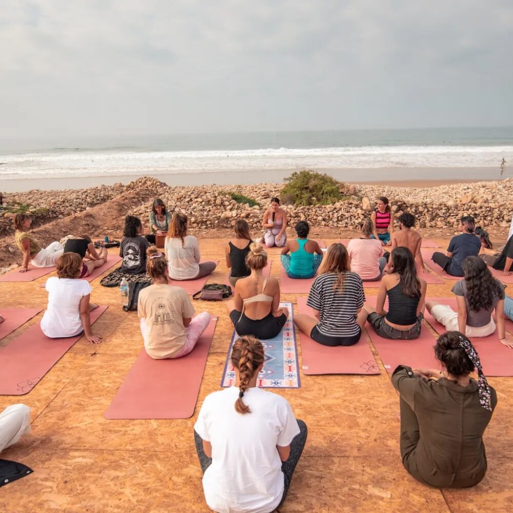 One of the yoga session of the Taghazout Surf Expo